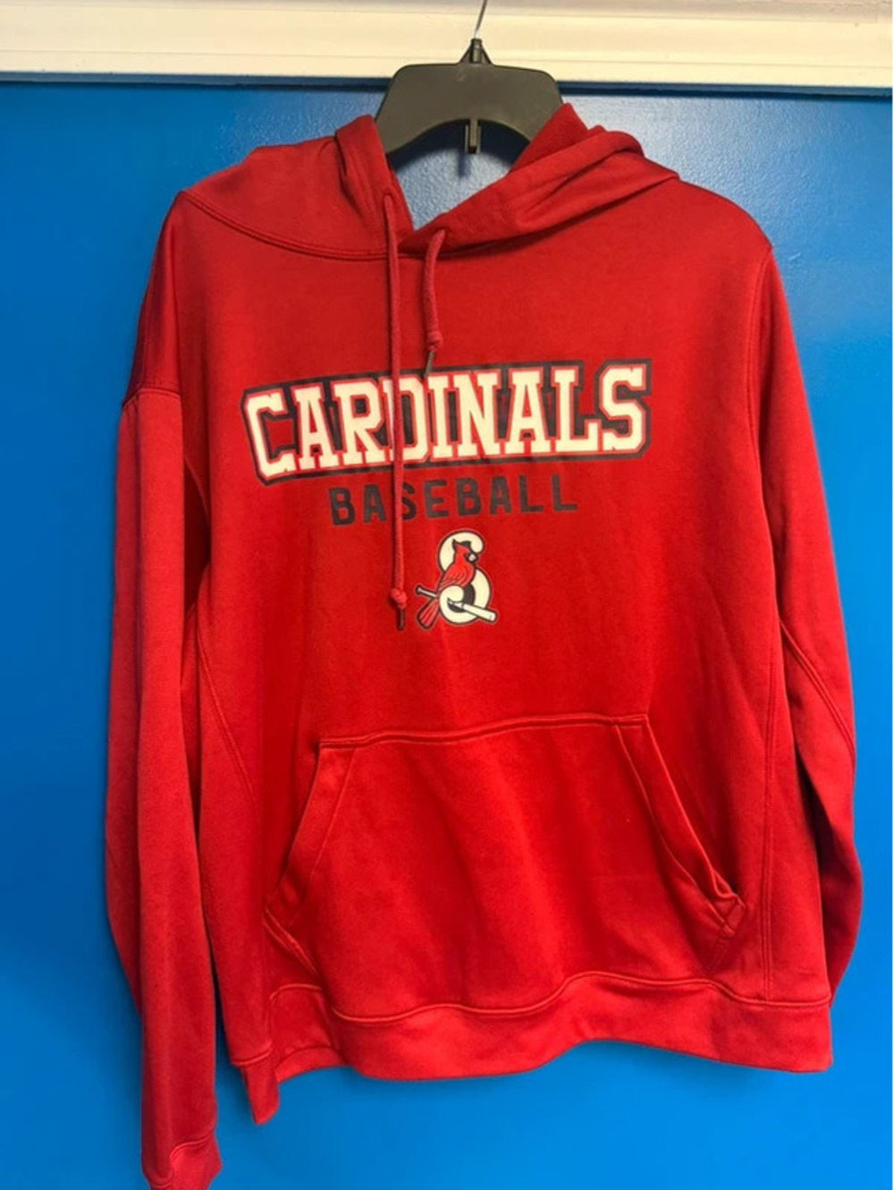 BAW St. Louis Cardinals Baseball Pullover Hoodie Sweatshirt Red Mens Large